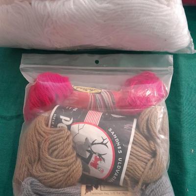 Needle Work hoops, Yarn, Embroidery thread and other crafting supplies