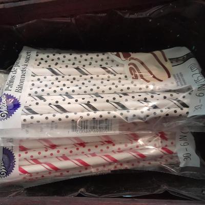 Large assortment of Vintage ribbon, Springtime cottage cross stitch kit, and decoupage tools