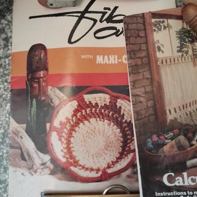 Large MacramÃ© beads, Tools for macramÃ©, and small rolls of Jute