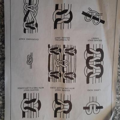 Large MacramÃ© beads, Tools for macramÃ©, and small rolls of Jute