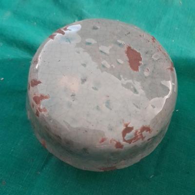 Crock ware, McCoy handled soup bowls, S Ballard platter, and three clay dishes