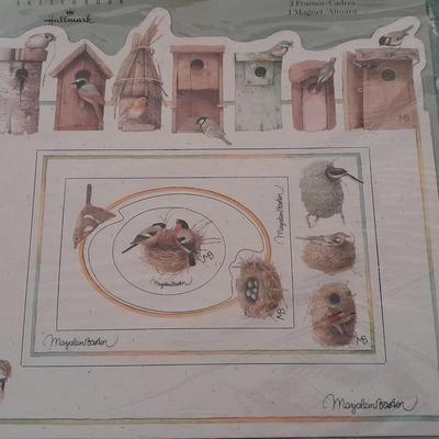 Vintage Asian themed framed bird pictures