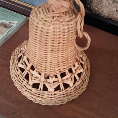 Framed friends poems, Bird house magnet frames, and a wicker bell