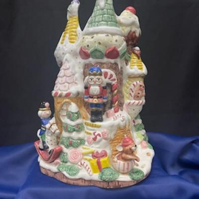 Fitz and Floyd Gingerbread Castle Centerpiece or Vase
