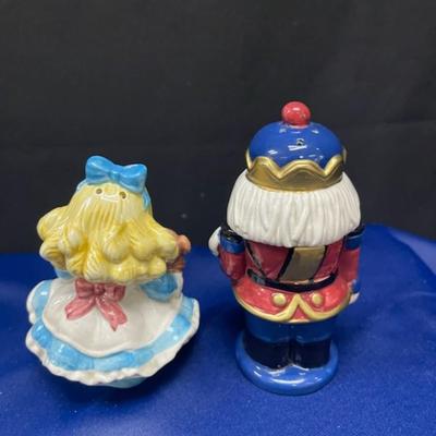 Fitz and Floyd Nutcracker & Clara Salt/Pepper