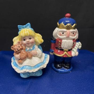 Fitz and Floyd Nutcracker & Clara Salt/Pepper