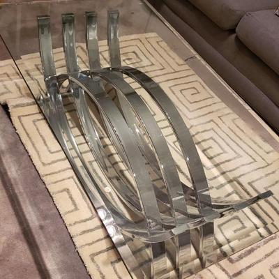 MCM Chrome and glass coffee table