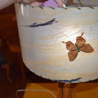Rustic Lamp with Butterfly Shade