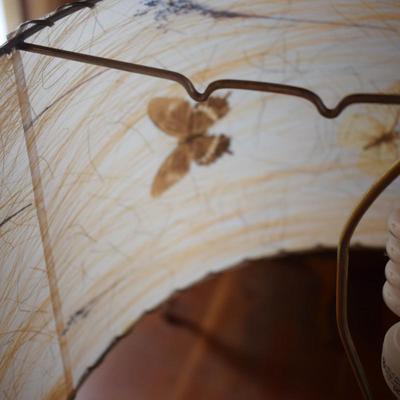 Rustic Lamp with Butterfly Shade