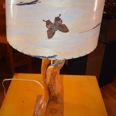 Rustic Lamp with Butterfly Shade
