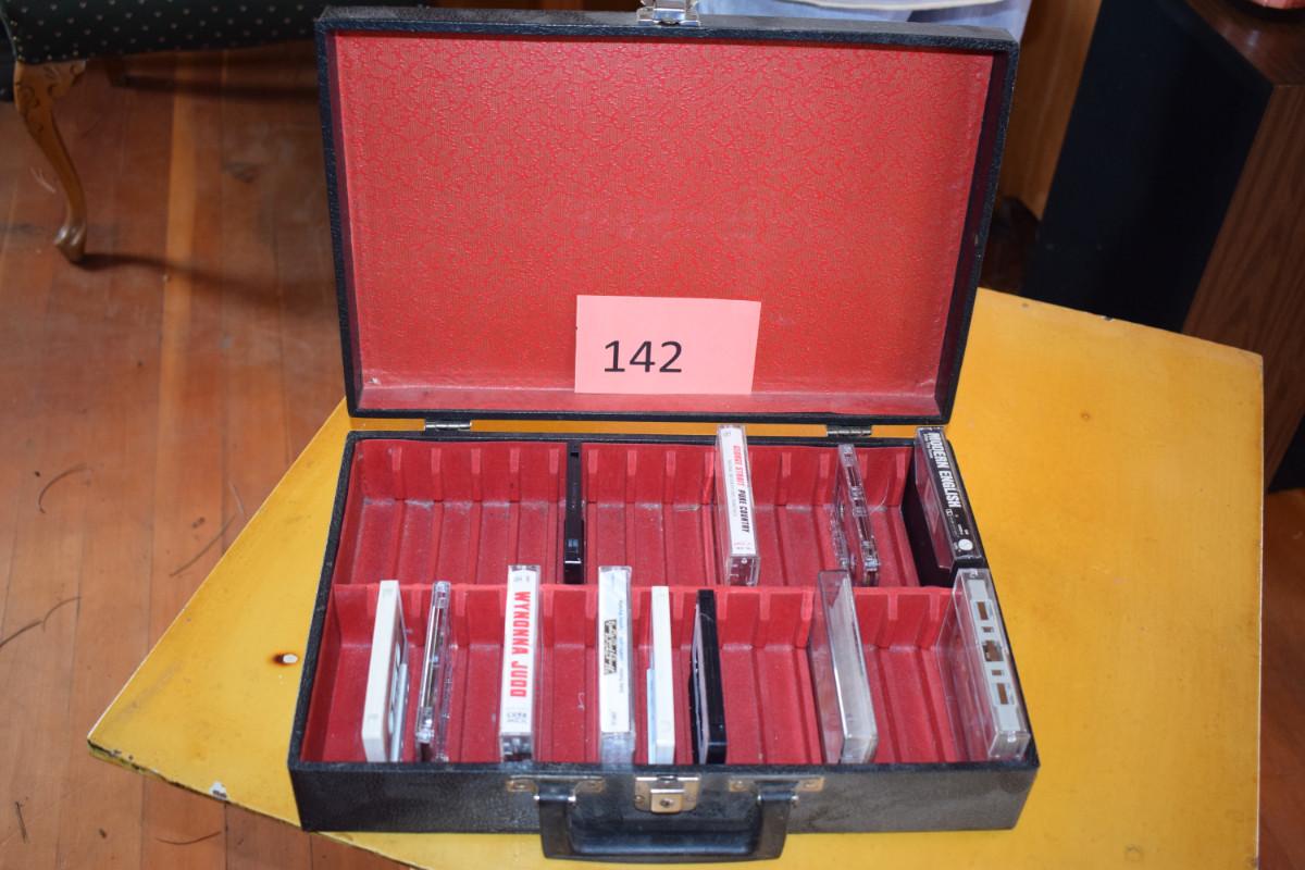 Cassette Tape travel case w/ cassettes