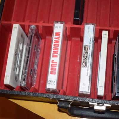 Cassette Tape travel case w/ cassettes