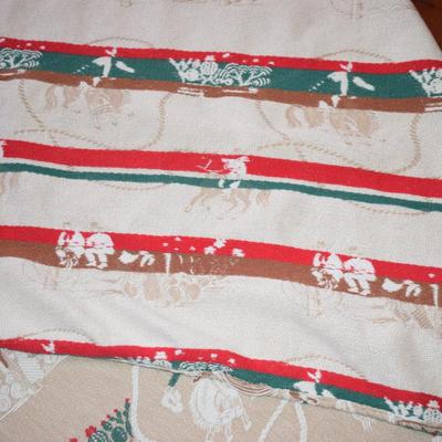 WOW!!  1950s Full size Cowboy / Rodeo Bedspread