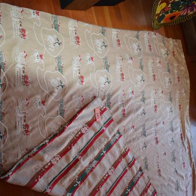 WOW!!  1950s Full size Cowboy / Rodeo Bedspread