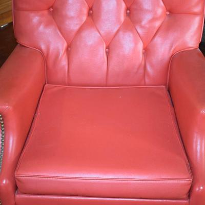 Red Leather Chair & ottoman