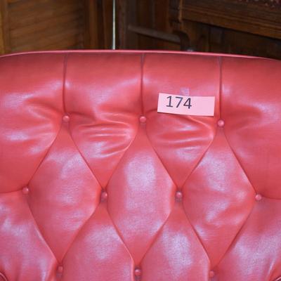 Red Leather Chair & ottoman