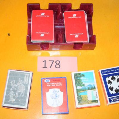 Lot of decks of cards & card tray