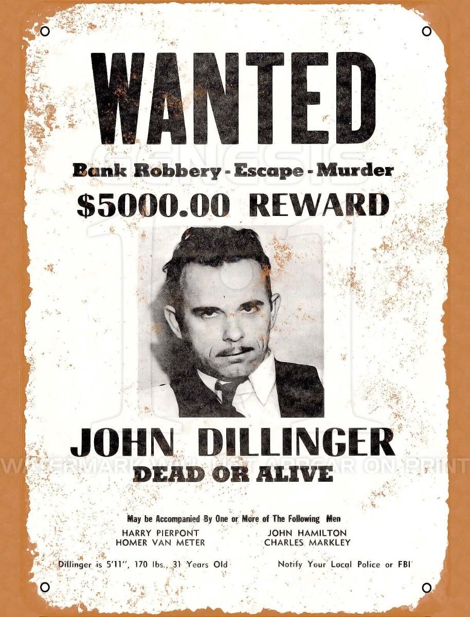 John Dillinger Wanted Poster reprint | EstateSales.org