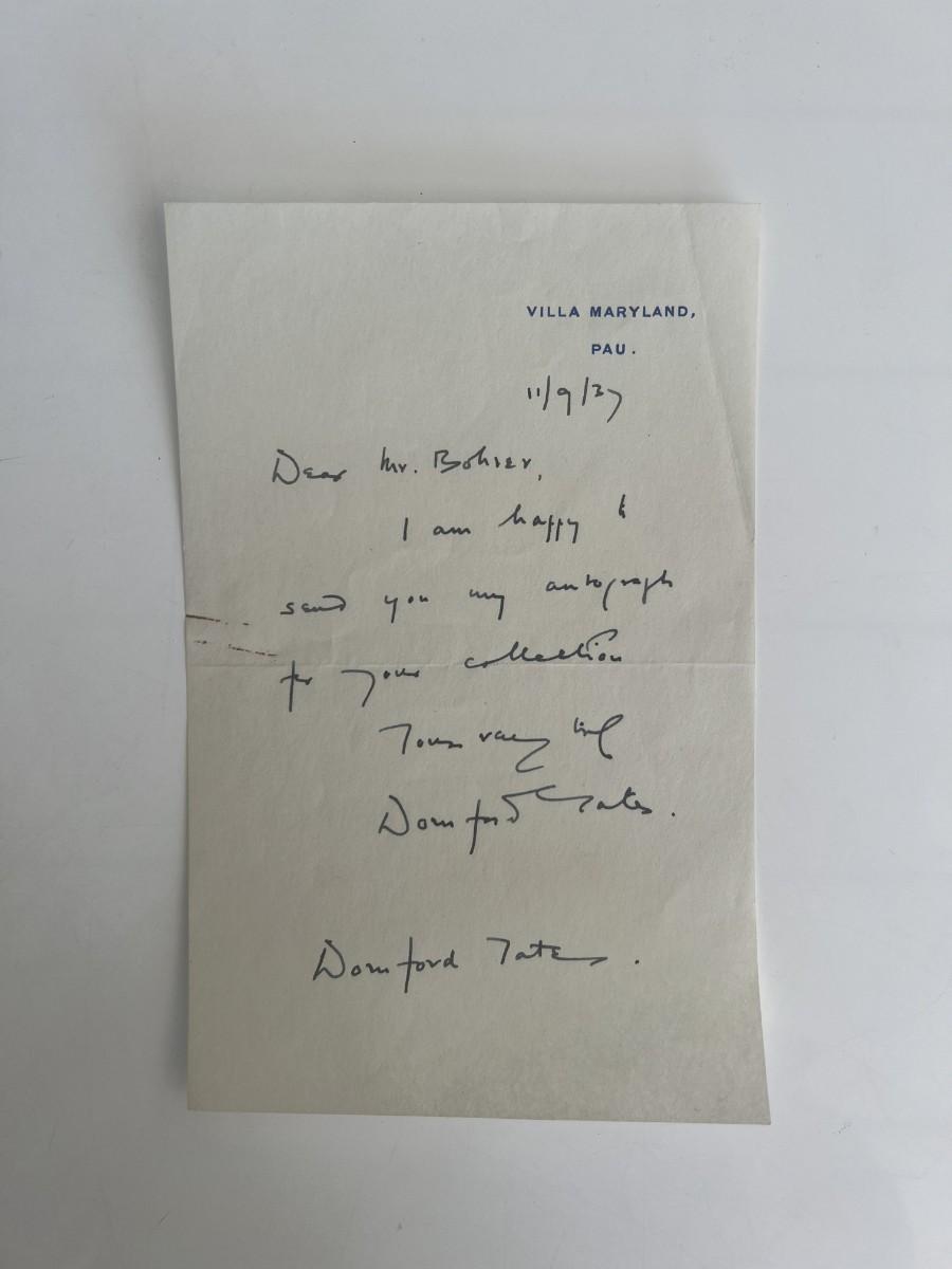 Author Dornford Yates personal note | EstateSales.org