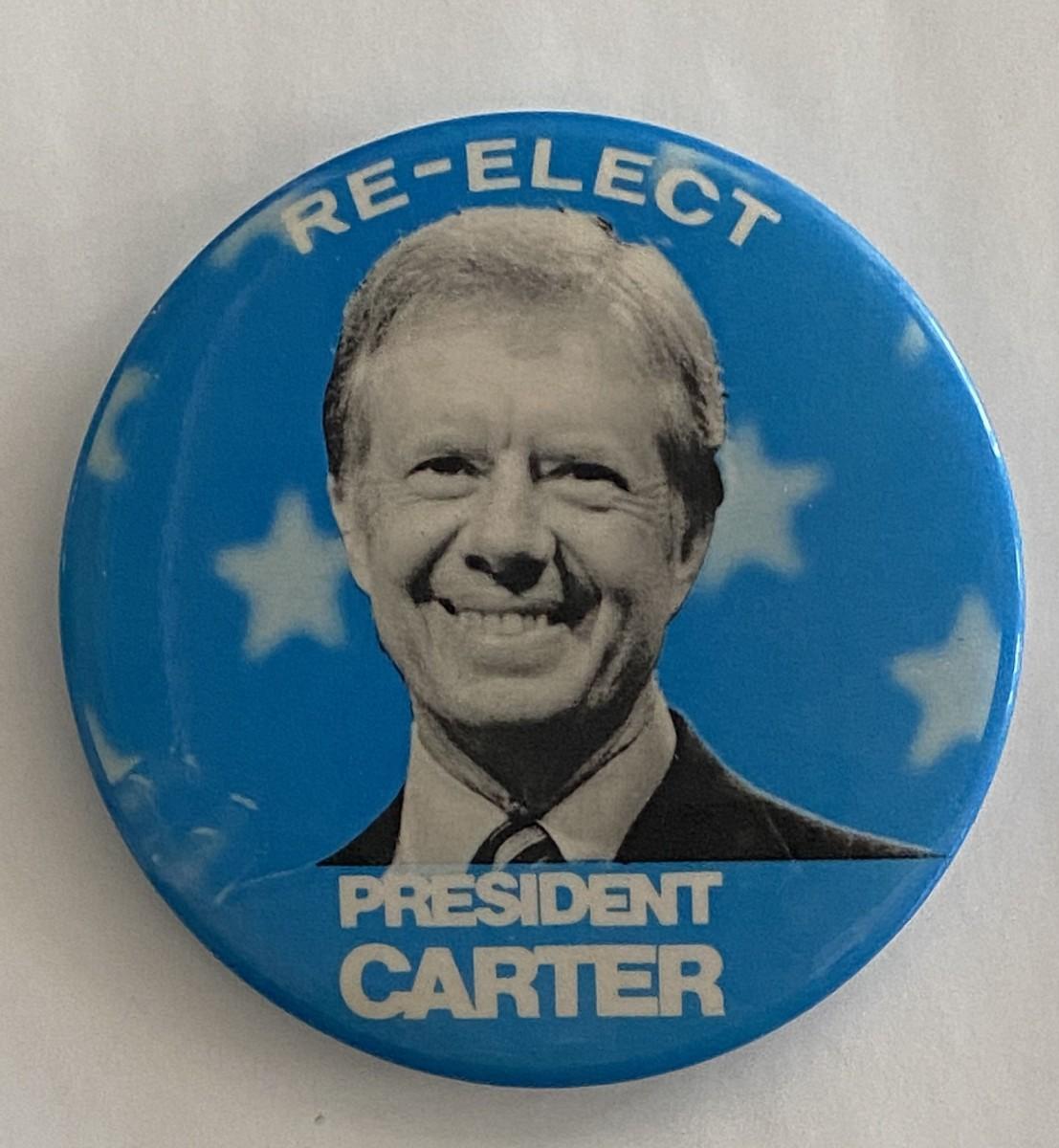 1980 Reelect President Carter political pin