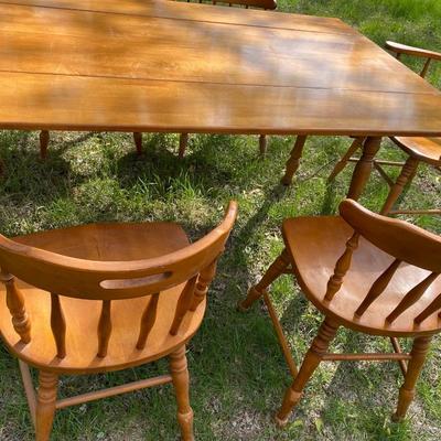 Vintage Farm House Table w/ 6 Chairs