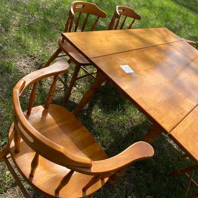 Vintage Farm House Table w/ 6 Chairs