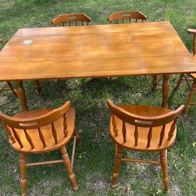 Vintage Farm House Table w/ 6 Chairs