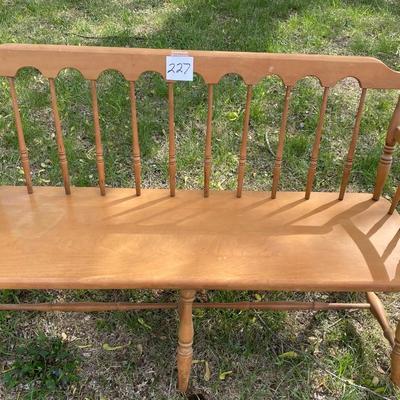 Vintage 1960s Beautiful Solid Wood Bench