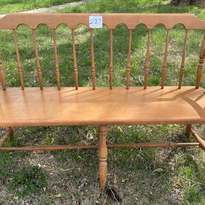 Vintage 1960s Beautiful Solid Wood Bench