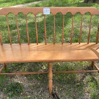 Vintage 1960s Beautiful Solid Wood Bench