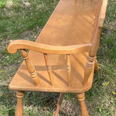 Vintage 1960s Beautiful Solid Wood Bench