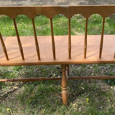 Vintage 1960s Beautiful Solid Wood Bench
