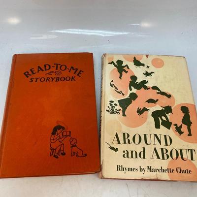 Vintage Pair of Childrens Storybooks Read to Me Around & About Rhymes