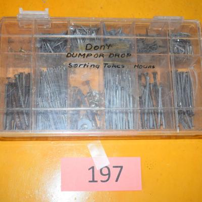 Box of nails and scrws.