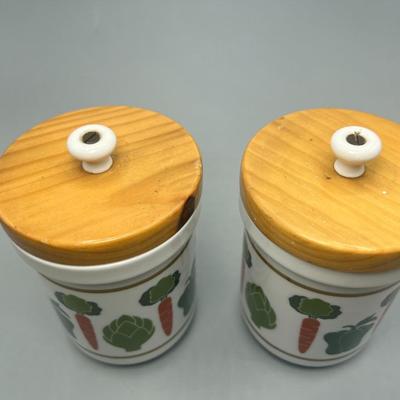 Pair of Gallery Originals Ingredient Kitchen Storage Jars
