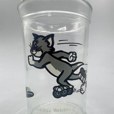 Vintage Tom & Jerry Welch's Juice Skating Tom Collectible Grape Jelly Glass
