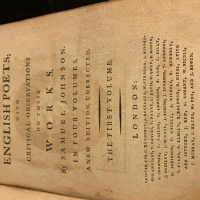 1800s English Poets Antique Book