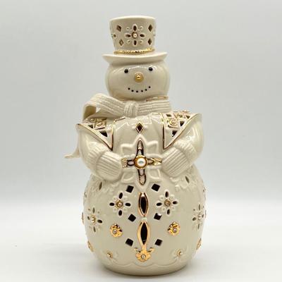 LENOX ~ Florentine & Pearl ~ Snowman Lit Figurine