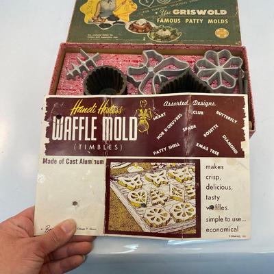 Vintage Griswold Famous Patty Molds & Waffle Mold Sets