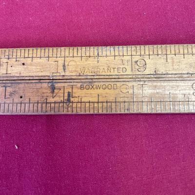 Vtg boxwood/made in USA/24â€ folding ruler
