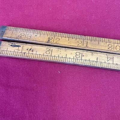 Vtg boxwood/made in USA/24â€ folding ruler