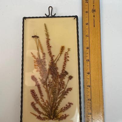 Hand Made Dried Plant Flowers in Resin Trivet Wall Art