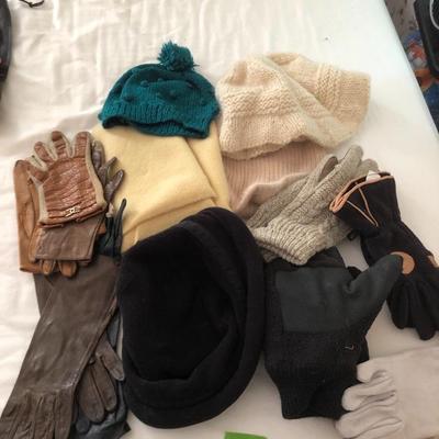 Hats, Scarf & Vintage Gloves -Lot 234