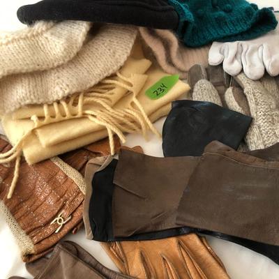 Hats, Scarf & Vintage Gloves -Lot 234