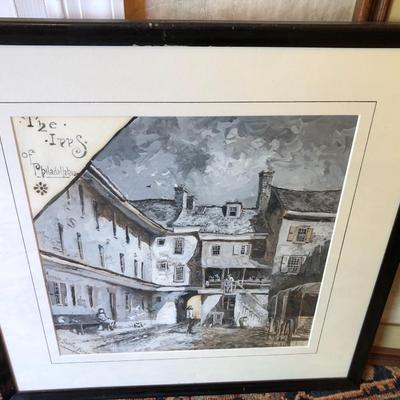 Inns of Philadelphia- Sorrel Horse & Large Floral Print - Both Framed - Lot 229
