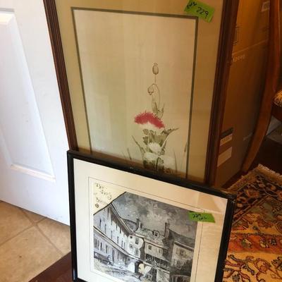 Inns of Philadelphia- Sorrel Horse & Large Floral Print - Both Framed - Lot 229