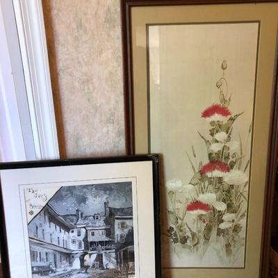 Inns of Philadelphia- Sorrel Horse & Large Floral Print - Both Framed - Lot 229