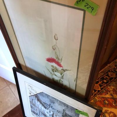 Inns of Philadelphia- Sorrel Horse & Large Floral Print - Both Framed - Lot 229