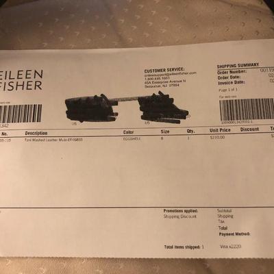 Eileen Fisher (Brand New) Toni Washed Leather Mule; Size 8 Shoes -Lot 227