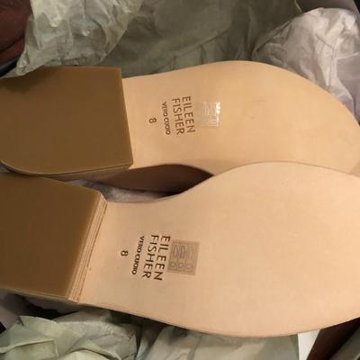 Eileen Fisher (Brand New) Toni Washed Leather Mule; Size 8 Shoes -Lot 227